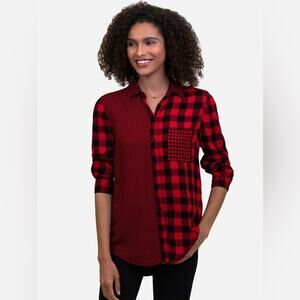 L.L. Bean Relaxed Fit Scotch Plaid Checkered Thick Flannel Shirt Size Small
